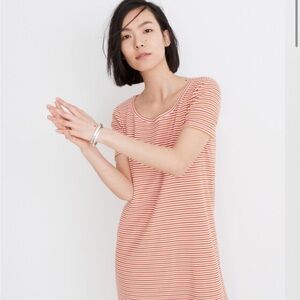 Madewell Red and White Striped Dress